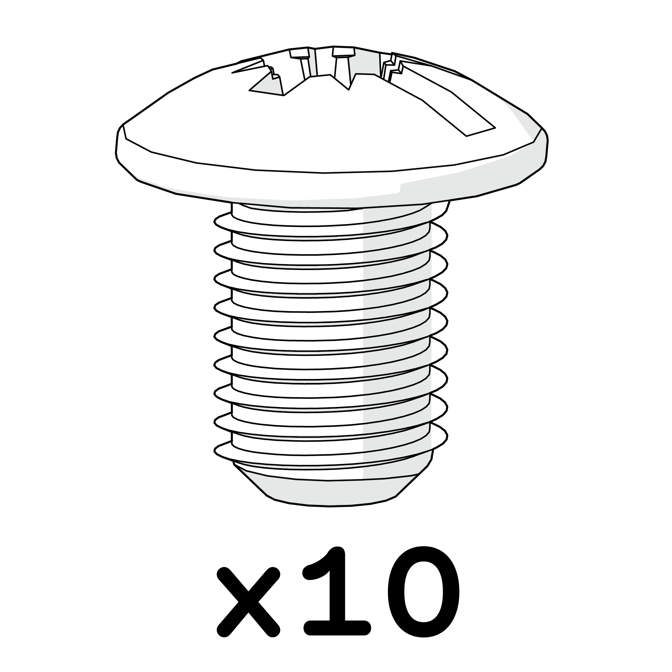 Cylinder Screw flat - M6 x 30 mm - full threaded, non bevel, 0,30