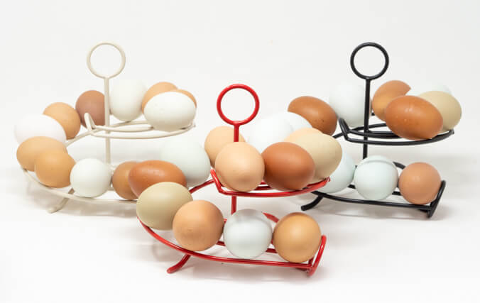 egg skelters available in three colours and two sizes